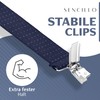 Sencillo Men's Braces with Strong Clips Y Shape, Dark blue