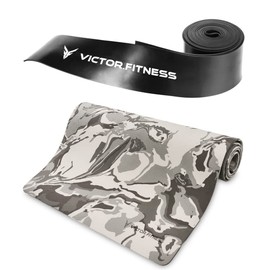 Anti-Slip High-End Thick and Durable TPE Yoga Mat with Travel Straps Included + Tack/Flossing Band - Essential for Muscle Recovery and Mobility (Black)