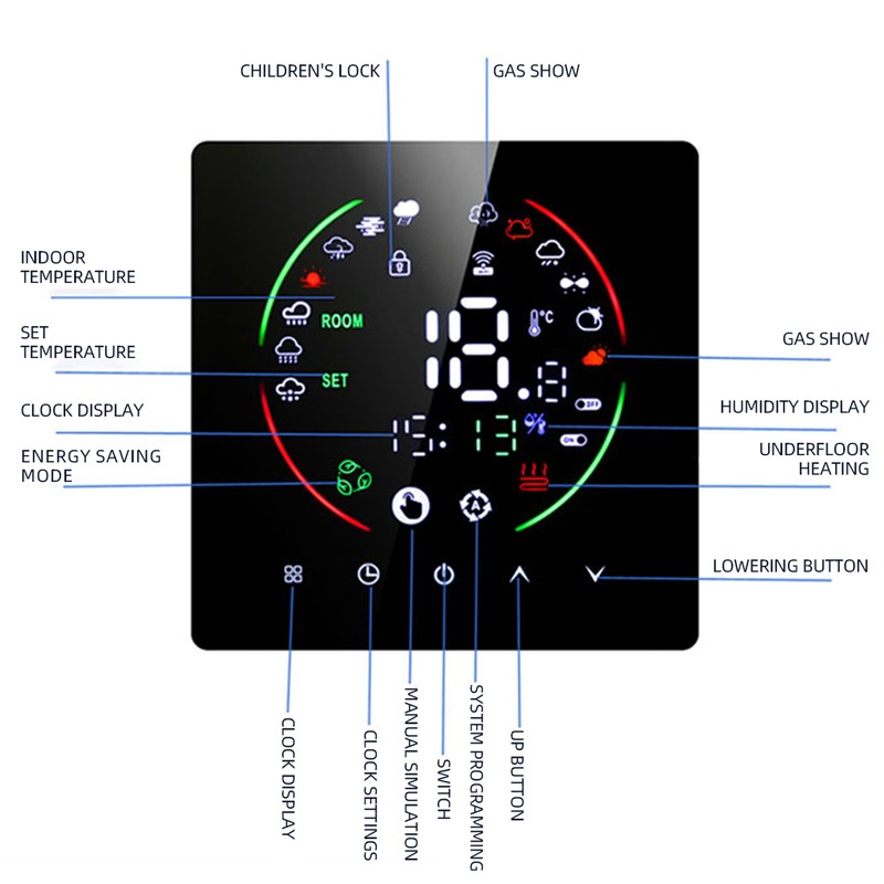 Smart Tuya WiFi Thermostat for Home 3A Water Heating Weekly