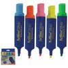 artline HiLine Highlighter Pens, ASSORTED, Pack of 5, Chisel Tip