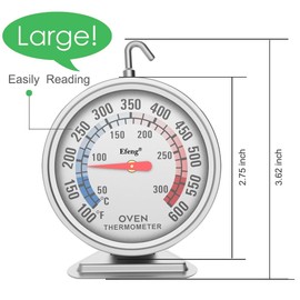 Oven Thermometers(2 Packs) for Gas or Electric Oven Temperature Gauge with 100-600°F/50-300°C,Large Dial & Numbers,Best Kitchen Thermometer for Oven Baking, Cooking,No Fading Color