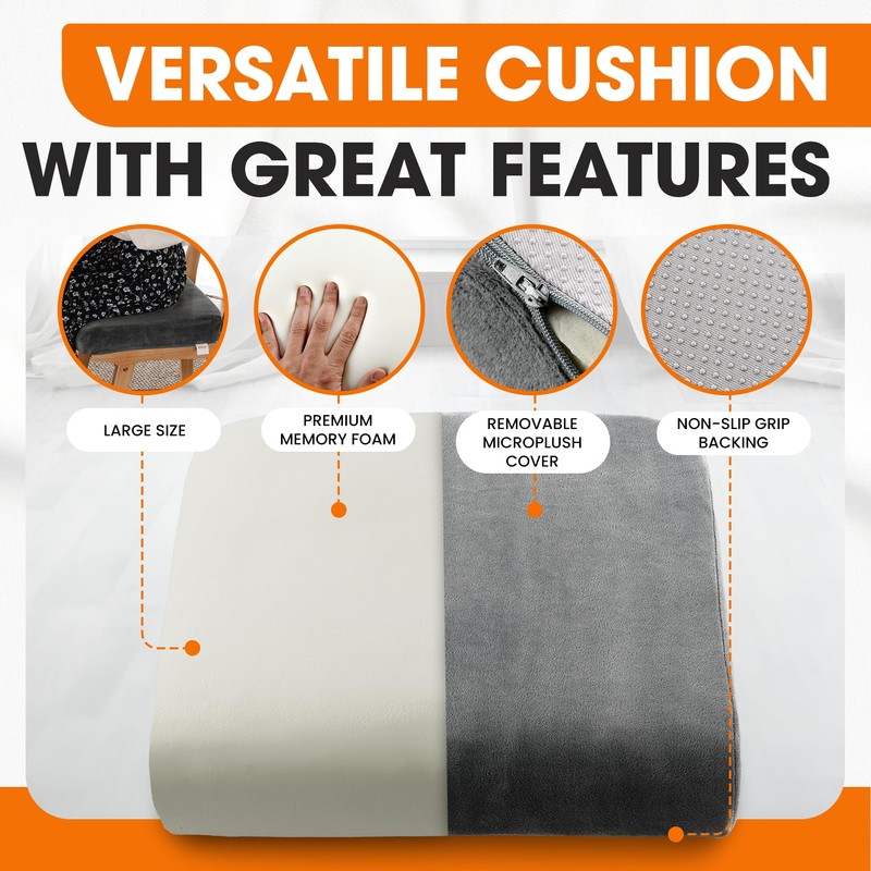 Cheer Collection Extra Large Seat Cushion | Memory Foam Comfort