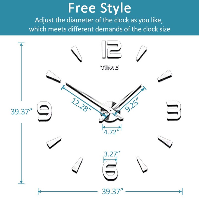 Mintime Large Wall Clock Battery Operated DIY Wall Clock for