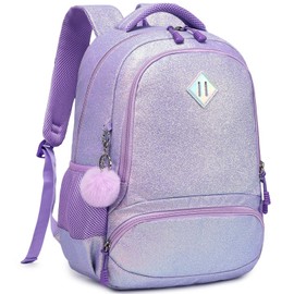 Children's Backpack for Girls School Backpack Children's Backpack School Bag School Bags Girls School Bag Children's Backpack for School 1-3 Class, Glitter purple