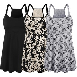 SUIEK Womens Maternity Nursing Tank Tops Cotton Breastfeeding Nightgown Maternity Sleepwear (Large)