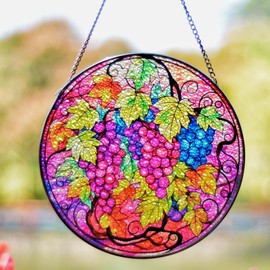 Vidrieras para colgar ventanas, impresionantes atrapasoles de 20 cm para ventanas con adornos decorativos pintados a mano resistentes a la decoloración, captura la luz del sol para crear un ambiente