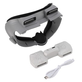 VR Cooling Face Pad Replacement Soft Comfortable VR Face Pad Cover with Dual Cooling Fan for Relieving Lens Fogging and Hot Air