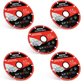 Taoskai 4 1/2 Inch Diamond Cutting Wheel for Metal, 4.5 Inch Cut Off Wheel Angle Grinder Cutting Disc with 5000+ Cuts on Rebar, Steel, Iron and INOX (5 Pack)