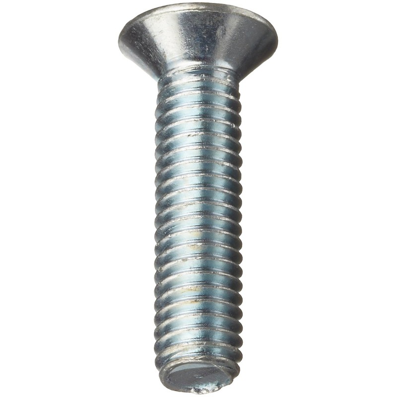 Small Parts Steel Machine Screw, Zinc Plated Finish, Flat Head,