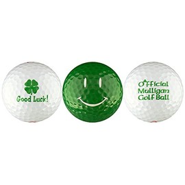 EnjoyLife Inc Good Luck Shamrock w/Green Happy Face Golf Ball Gift Set