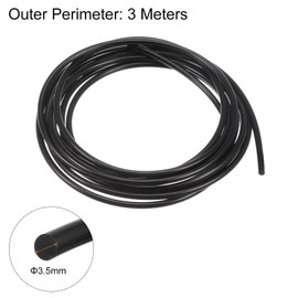 sourcing map Polyurethane Round Belts 3.8mm Dia 9.84ft(3 Meters) Length Smooth Surface PU Urethane Belt for Drive Transmission, Black