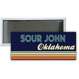 Sour John Oklahoma Souvenir 4.75x2-Inch Rectangle Fridge Magnet Retro Design