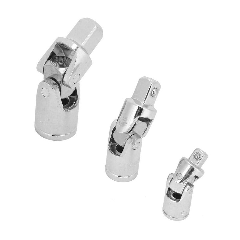 VIFERR 3pcs Universal Joint Socket CRV 1/4" 3/8" 1/2" 360°