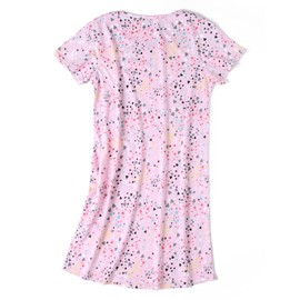 ENJOYNIGHT Womens Nightgown Cotton Sleep Shirt Femme Nightshirt Short Sleeves Pajamas Night Dress (3X-Large, Pink)