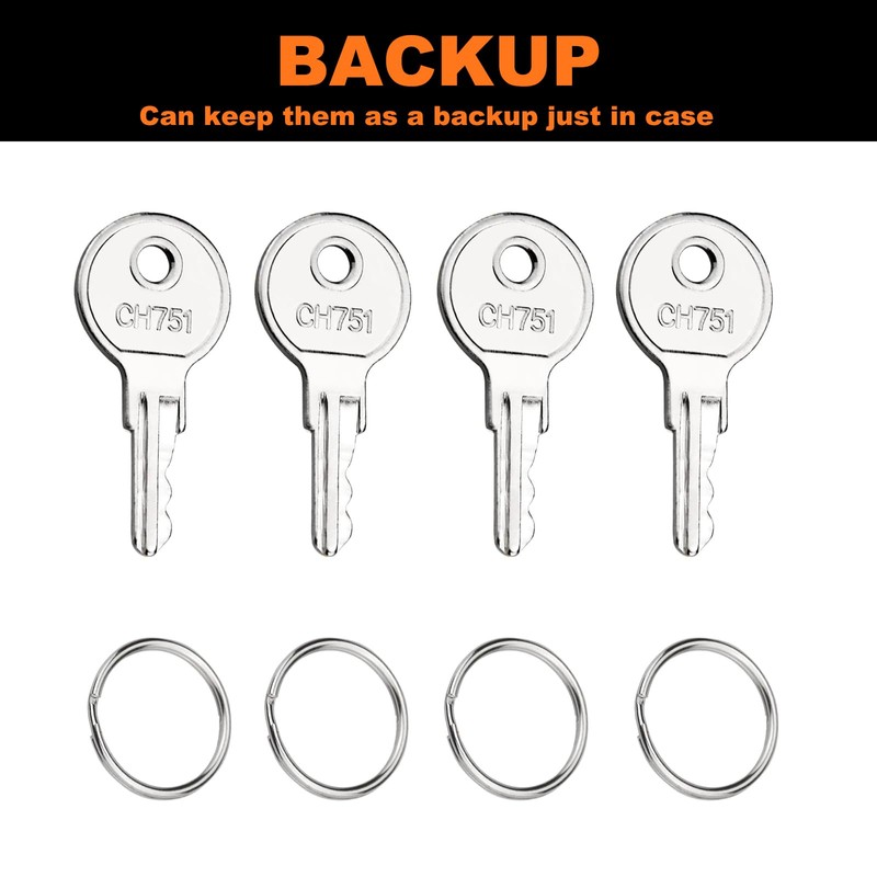 CH751 RV Keys for RV Campers Cabinets Push Locks, Spare