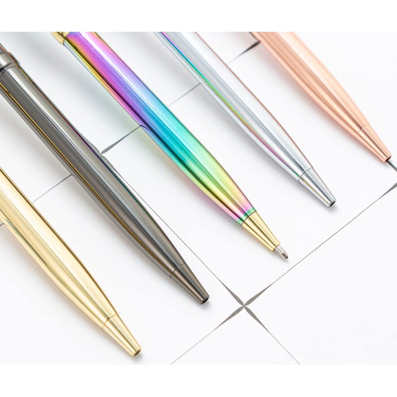 Gullor 5 Pieces Retractable Ballpoint Pen, Metal Pens for Gift,
