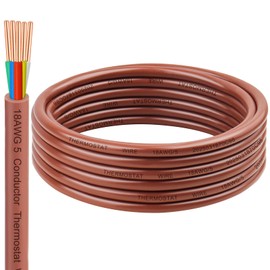 18AWG Thermostat Wire 18/5 Solid Copper – 5 Conductor Low Voltage HVAC Cable for Thermostats, Alarm Systems, Doorbells, Multi-Color, 10FT