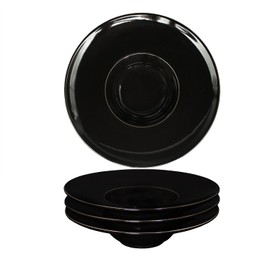jinsongdafa Ceramics Rimmed Soup Bowls 5.1 oz, Black 8.5 inch Exquisite small soup plate Set of 4, Pasta plates With Rim is the best choice for hotels, kitchens, fine restaurants and gourmets
