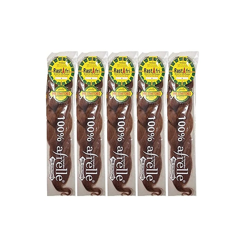 RastAfri Pre-Stretched Silky Braiding Hair (5 Single Packs, #30)