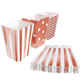 BangShou Pack of 60 Popcorn Bags Candy Container Popcorn Box Party Bags for Popcorn Salt Sticks and Candy Bar (Rose Gold)