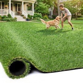Artificial Grass Rug Indoor Outdoor, 5 x 10FT Fake Grass Turf with Drainage Holes, Realistic Artificial Lawn Rug Dog Pets Mat, Turf Carpet for Garden Lawn Landscape Balcony Patio Backyard Decor