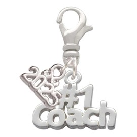 Delight Jewelry Silvertone #1 Coach - Silver-tone Clip on Charm with Mini Year 2025