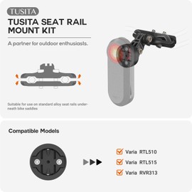 TUSITA Seat Rail Mount Kit Compatible with Garmin Varia RTL510 RTL515 RVR315 Rearview