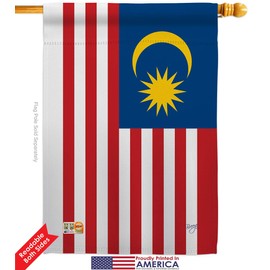 Nationality Malaysia Garden House Flags Set Regional Nation International World Country Particular Area Small Decorative Gift Yard Banner Double-Sided Made in USA 28 X 40
