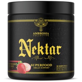Ambrosia Nektar Superfood Health Supplement Powder, 30 Servings, Strawberry Lychee Flavor