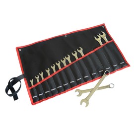 EZ Travel Collection 14 Piece Metric Combo Wrench Set with Storage Pouch (Mirror Polished CR-V)