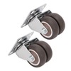 2pcs Caster Wheels Silent 360° Rotation Brake Free TPR Soft