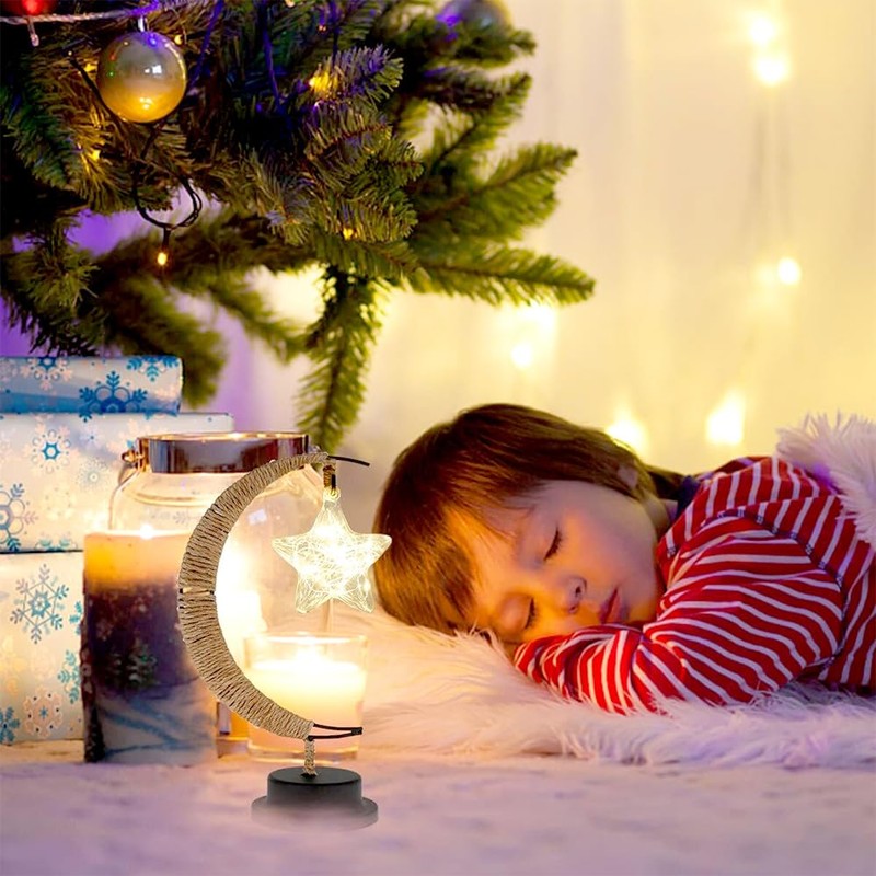 Betterlifewj Magic Moon Lamp - Night Light. Hanging Half Moon