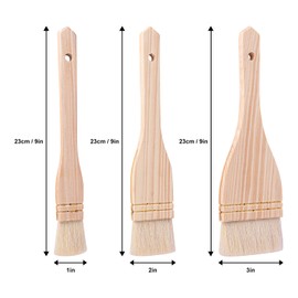 IHDYPPEW 15 PCS 1/2 / 3 Inches Flat Hake Brushes, Hake Brush with Wood Handle, Sheep Hair Hake Paint Brushes for Watercolor, Pottery, Painting Arts, Crafts