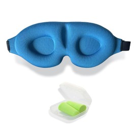 XINFUSHERUI Men's and Women's Universal Sleep mask, Comfortable and Soft 3D Eye mask, 0 Light Transmission Suitable for air Travel, Lunch Break, Outdoor Rest Light mask(Blue)