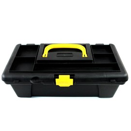 ToolTreaux Portable Plastic Dual Compartment Craft Organizers and Storage Tool Box, 11.5 Inches