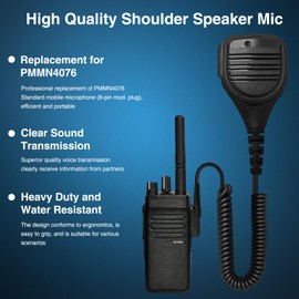 PMMN4071AL PMMN4071 Shoulder Speaker Microphone for XPR3500e XPR3500, Heavy-Duty Remote Speaker Mic for Motorola XPR3000 XPR3300 XPR3300e XPR 3500e XiR P6600i DP2000 DP2400 Radio