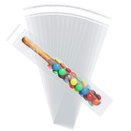 Morepack Self Sealing Cellophane Bags,2x10 Inches Clear Resealable Cellophane Pretzel Rod Bags, 200 Pcs