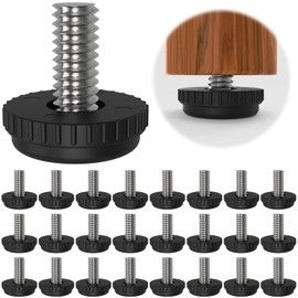 KOMOHOM 24 Pack 5/16"× 0.7" Stainless Steel Screw-in Furniture Levelers, Adjustable Furniture Levelers Screw in Threaded,Threaded Leveling Feet Glides for Table, Chair, Furniture Legs