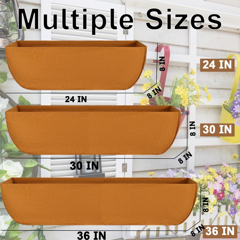 1-Pack 36in Planter Liners - Breathable Felt Hanging Basket and