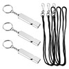 MEMOFYND 3 Pieces Silver Double Running Whistle with 3 Pieces