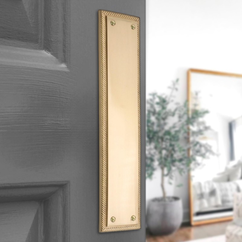 5mm Heavy Duty Solid Cast Brass Georgian Finger Plate Door