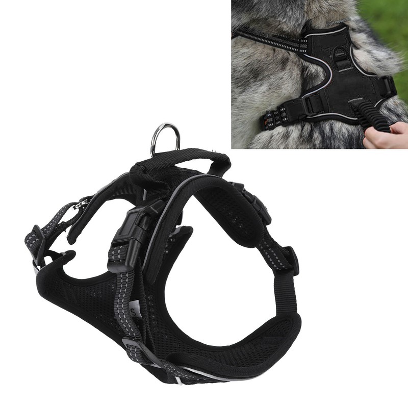 Dog Harness Adjustable Comfortable Reflective Strip Safety Mesh Dog Vest