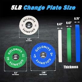 GOLDNITE Change Plates 1.25LB 2.5LB 5LB Set Rubber Coated Fractional Weight Plates Olympic Bumper Plates - Barbell Weights for Strength Training, Crossfit, Home Gym Workouts Powerlifting