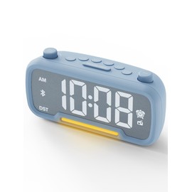 Radio Alarm Clock Besides with Bluetooth Speaker and Night Light, (Blue)