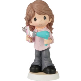 Precious Moments Hair Stylist Figurine | Styled with A Smile Resin Figurine | Gift for Hair Stylist | Hand-Painted