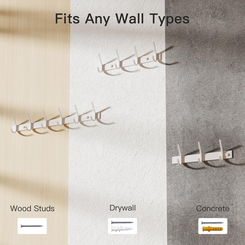 Dripex Coat Rack Rustproof Stainless Steel Coat Hooks Double Hooks