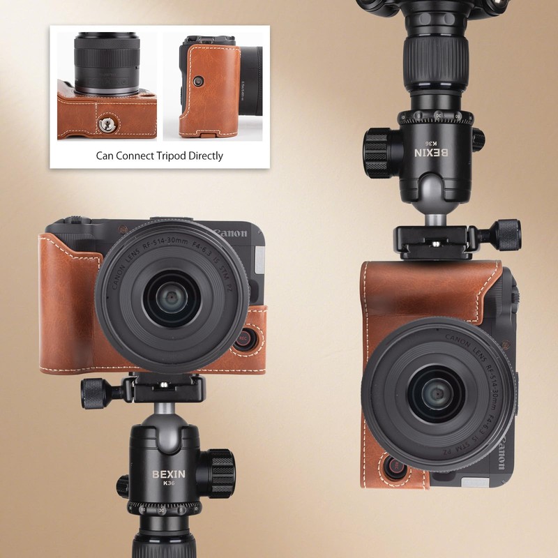 MUZIRI KINOKOO Case for Canon EOS R50V Camera, PU Leather