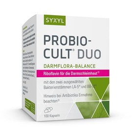 SYXYL ProBio-Cult Duo | Dietary Supplement with Riboflavin | Lactic Acid Bacteria & Micronutrients to Support Intestinal Flora & Mucosa | 100 Capsules in Blister Pack