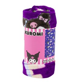 Kuromi & Friends Soft Silky Fleece Throw 40"x50" Kids Blanket “Neon Kuromi”