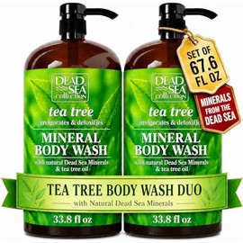 Dead Sea Collection Tea Tree Body Wash for Women and Men - with Pure Dead Sea Minerals and Tea Tree Oil - Cleanses and Moisturizes Skin - Pack of 2 (6